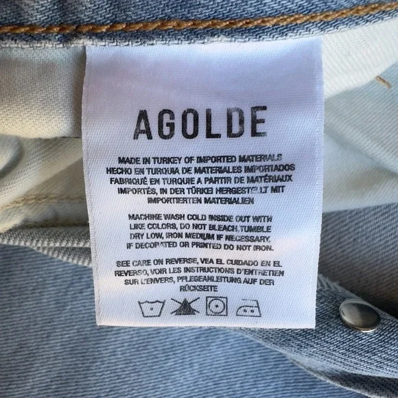 AGOLDE Lana Mid-Rise Vintage Straight Leg Jeans-Prank Faded Blue Wash-Size 27 - Picture 4 of 12